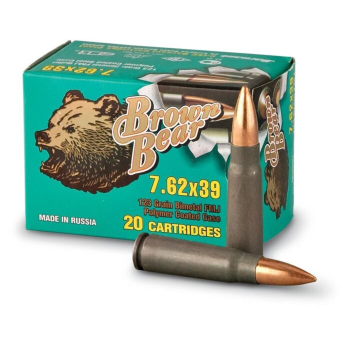 7.62x39mm Brown Bear Grain - 7.62x39mm Brown Bear 123 Grain FMJ Bi-Metal Jacket Non-Corrosive FREE SHIPPI