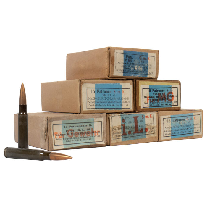 German Mauser Various Codes - German 8mm Mauser Various Codes 178gr Steel Core FMJ – Box of 15